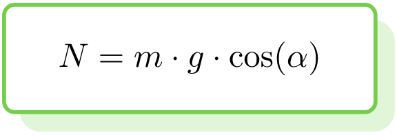 formula de la fuerza normal en un plano inclinado