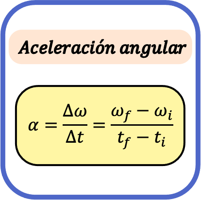 fórmula de la aceleración angular