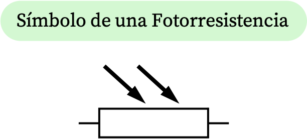 símbolo de una fotorresistencia, LDR o fotorresistor